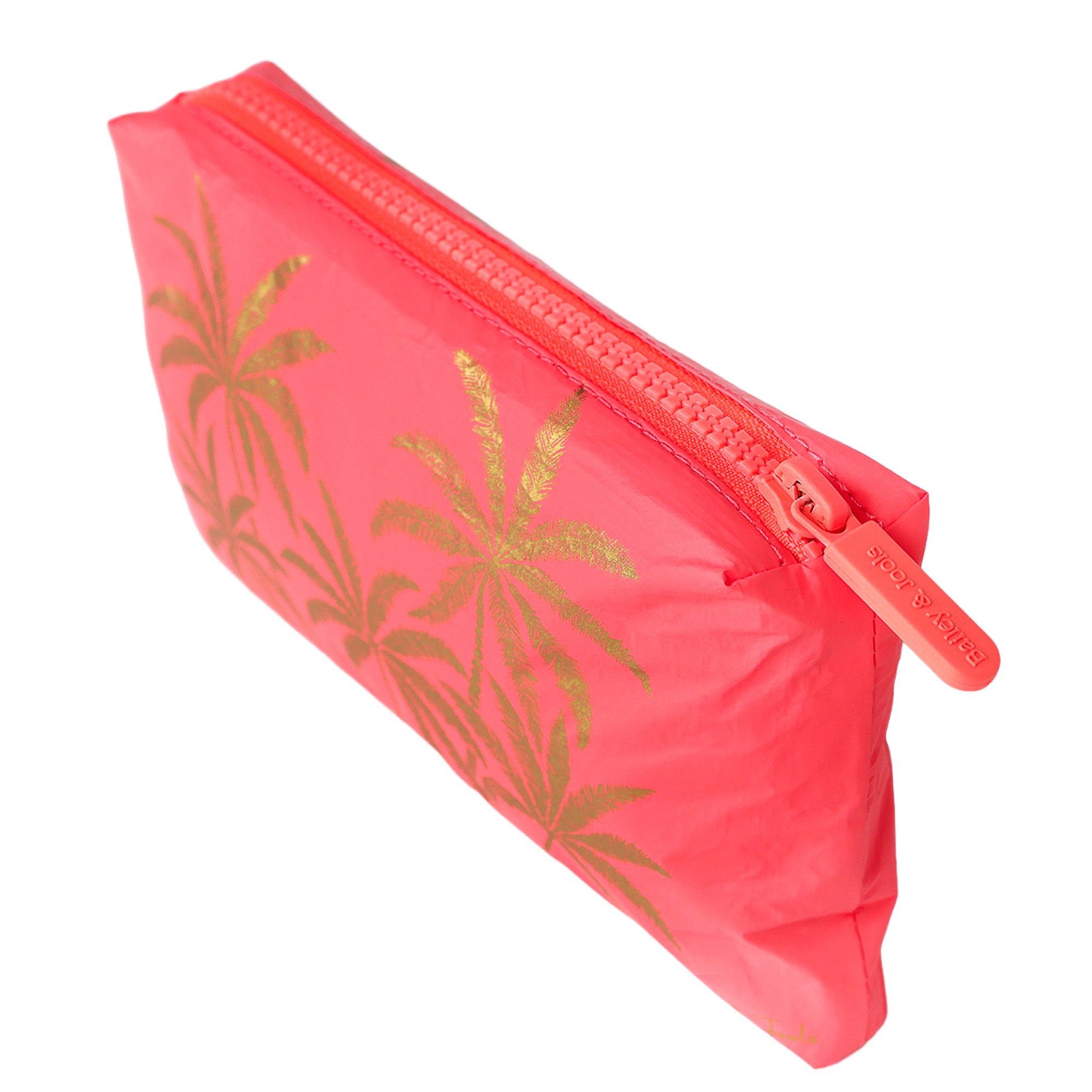 Mini Pouch - Coral Golden Palms