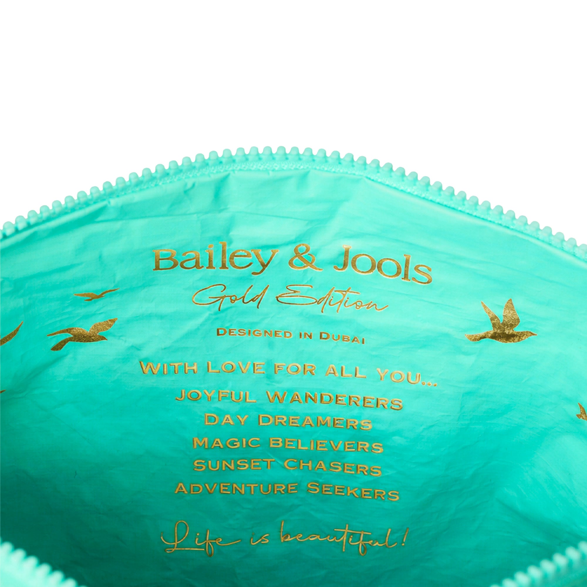 Mini Pouch - Aqua "Life is Beautiful"