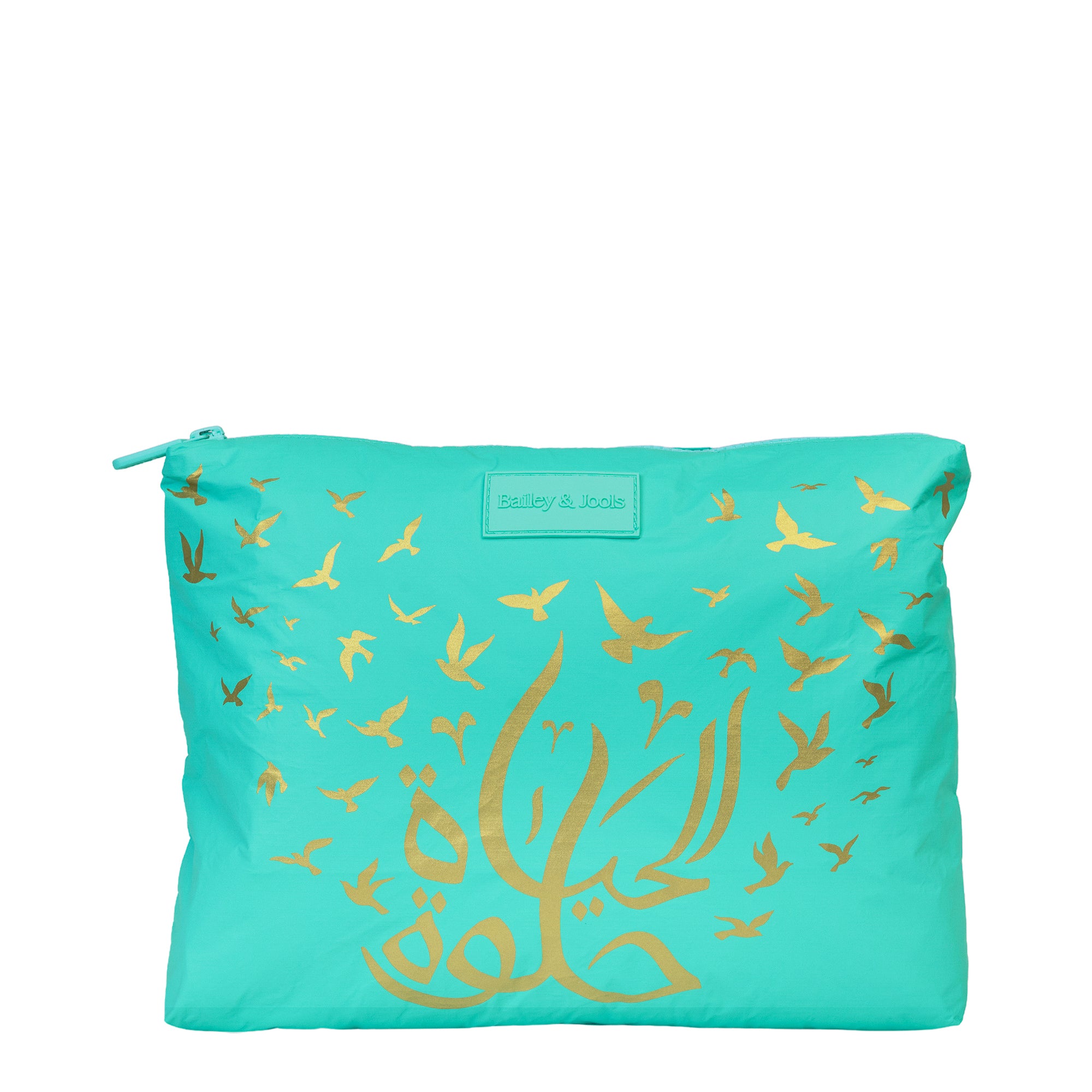 Large Pouch - Aqua "Life is Beautiful"