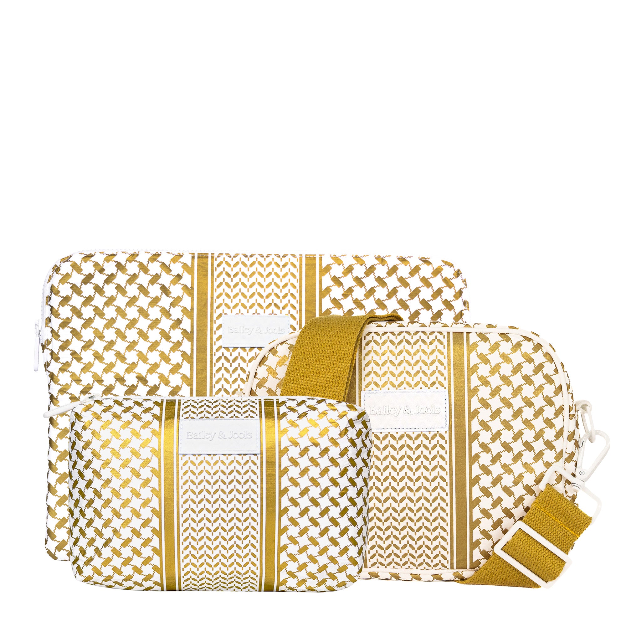 Remote Work Bundle Heritage Gold- Set of 3: Laptop bag 13&14 inch, Little Big Bag + Mid Pouch