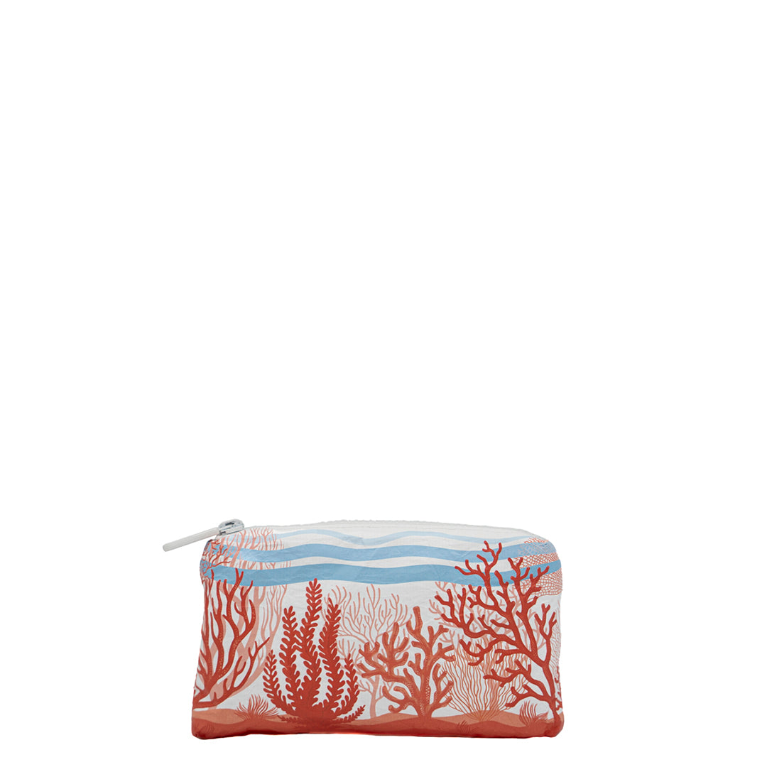 Set of 3: Daytripper + Mid Size Pouch + Mini Pouch - Coral and Blue