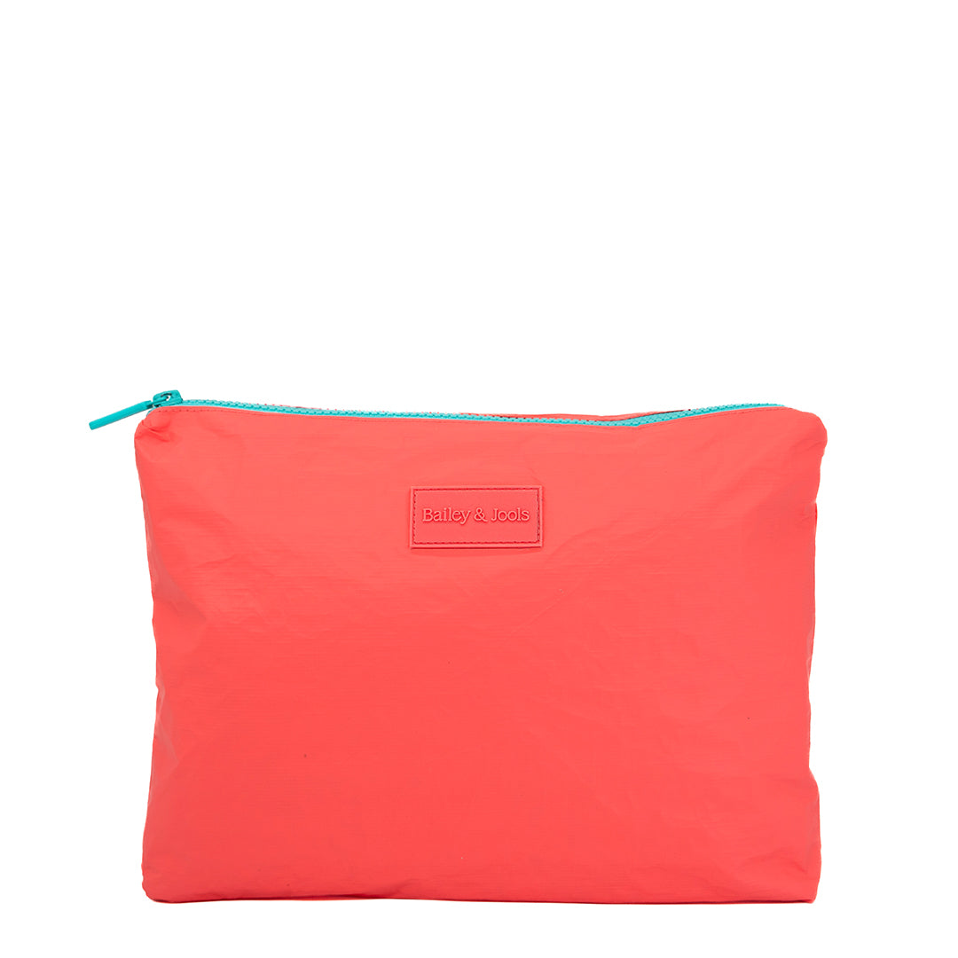 Set of 3: Pouches in Large + Mid Size + Mini - Essentials Coral
