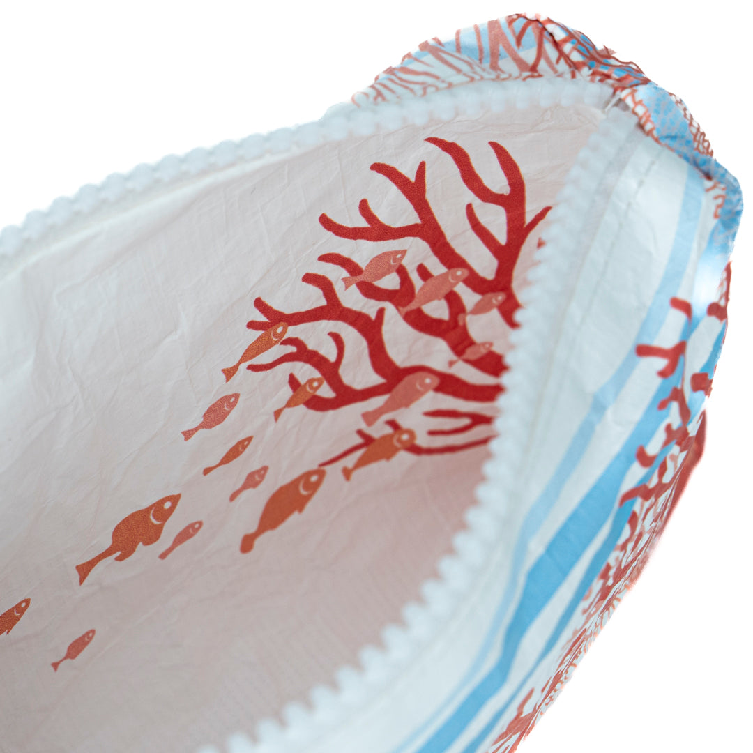 Set of 3: Daytripper + Mid Size Pouch + Mini Pouch - Coral and Blue