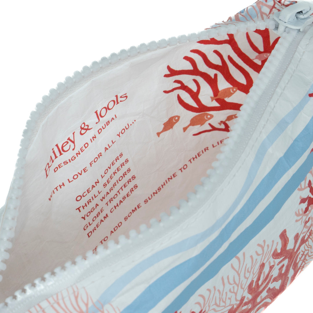 Set of 3: Pouches in Large + Mid Size + Mini Coral Crush