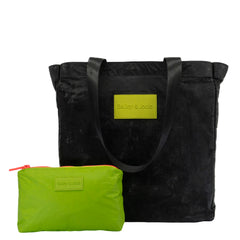Set of 2: Noir Chic Signature Tote + Mid Pouch in Essential Green