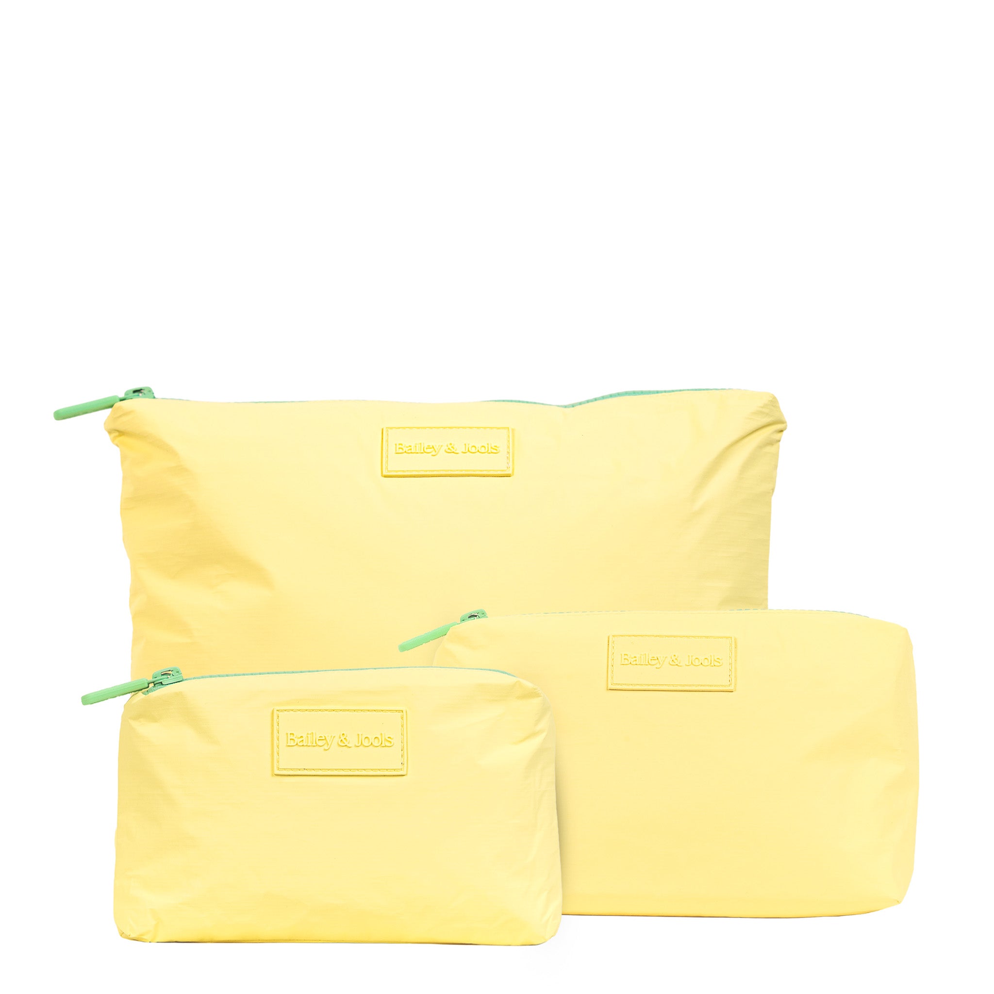 Set of 3: Pouches in Large + Mid Size + Mini Essential Yellow