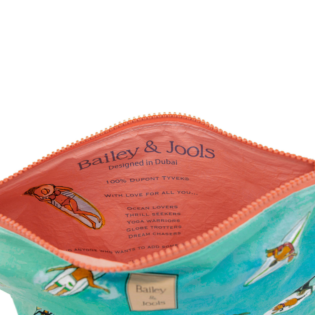 Set of 3: Surfer's Paradise Pouches in Large + Mini Size + La Plage Mid Size