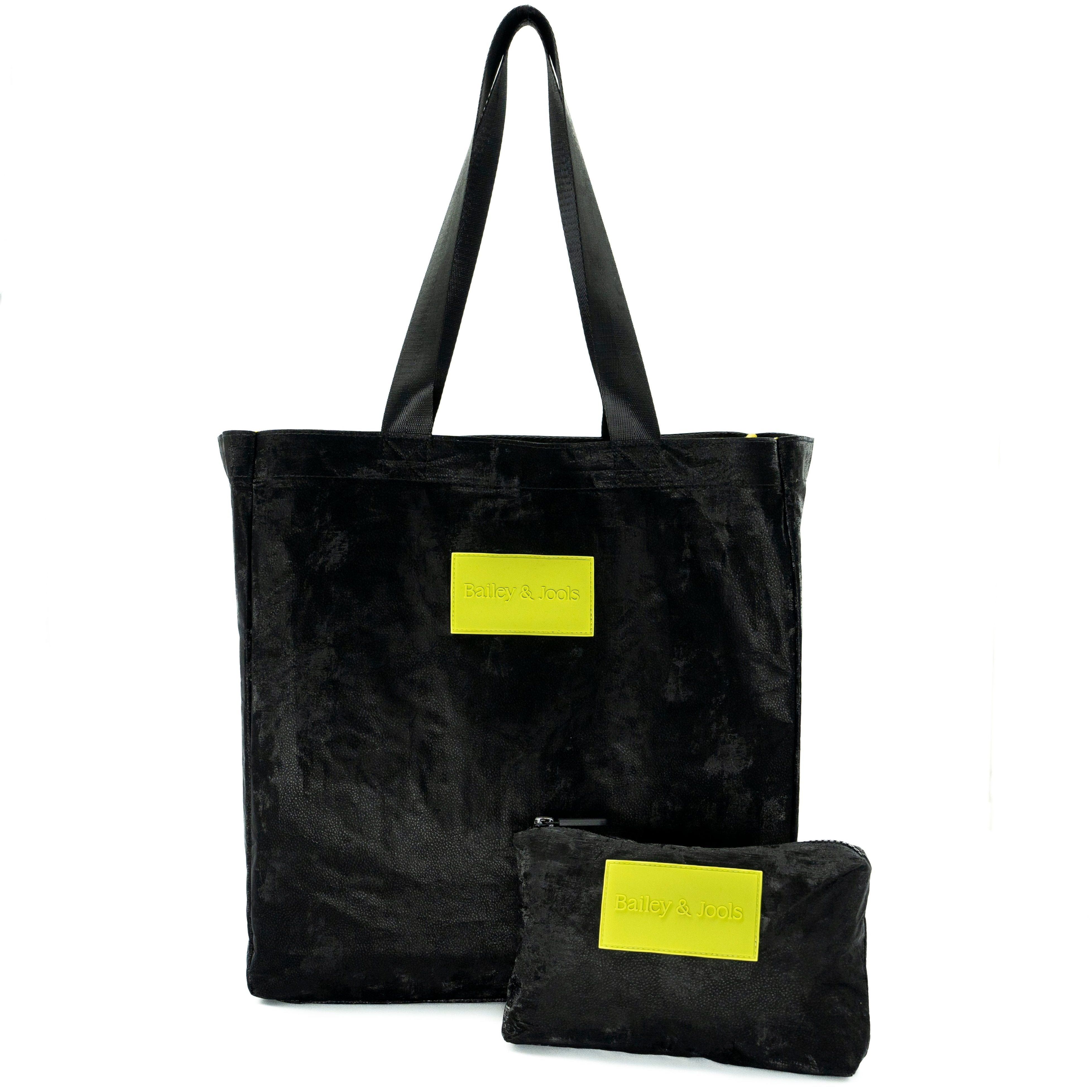 Set of 2: Noir Chic Signature Tote + Mid Pouch