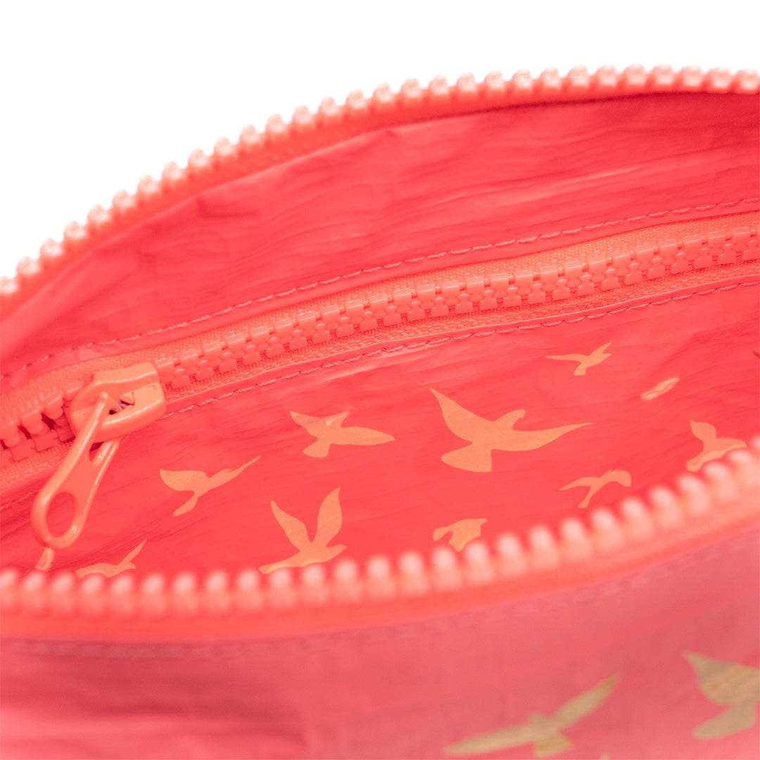 Set of 3: Pouches in Large + Mid Size + Mini "Life is Beautiful"