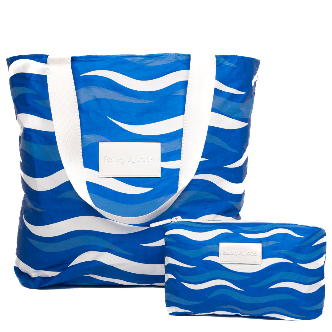 Set of 2: Ocean Wave Daytripper + Mid  Pouch