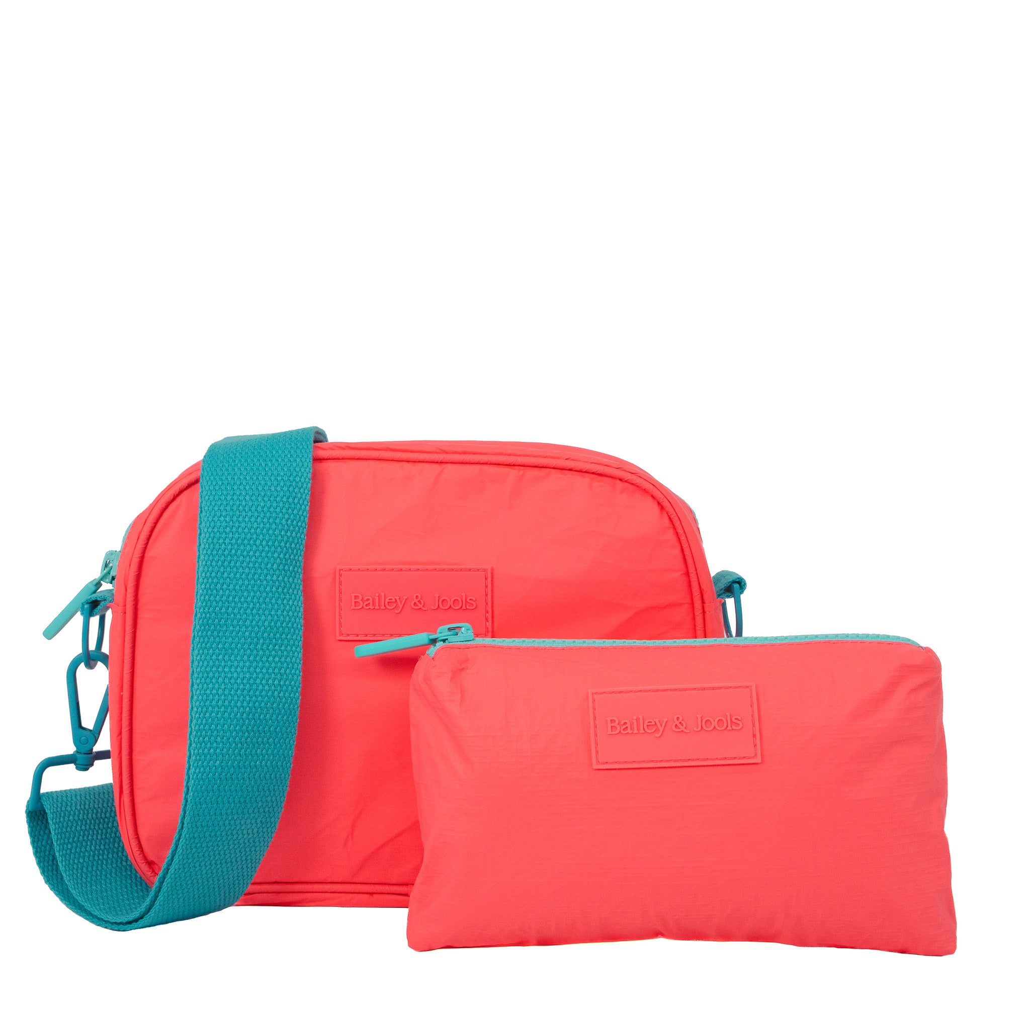 Set of 2: Little Big Bag + Mini Pouch Essential Coral