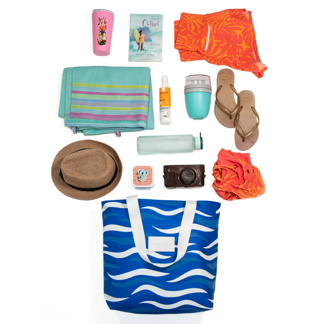 Set of 2: Ocean Wave Daytripper + Mid  Pouch