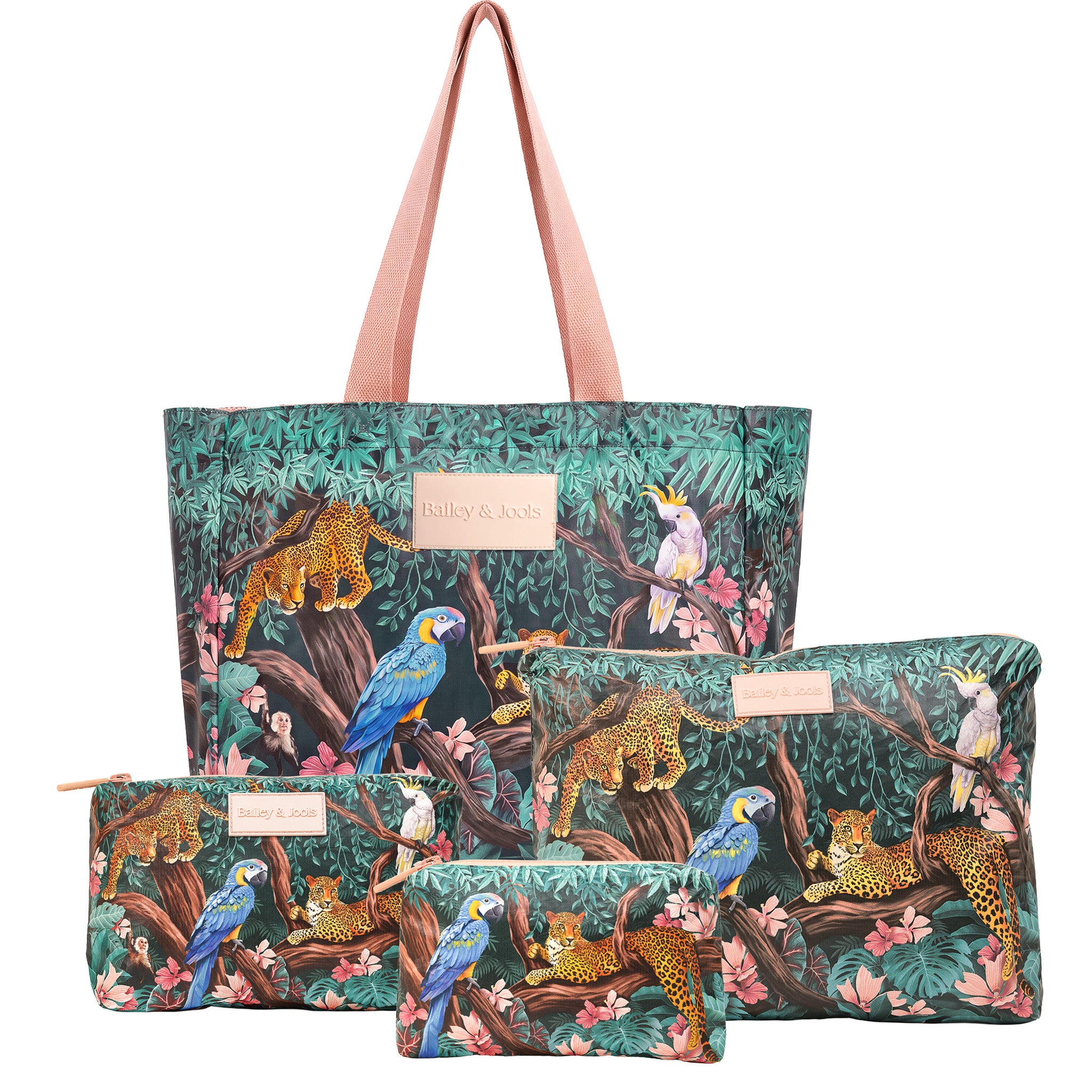 Set of 4: Signature Tote + Pouches in Large + Mid Size + Mini Into The Wild