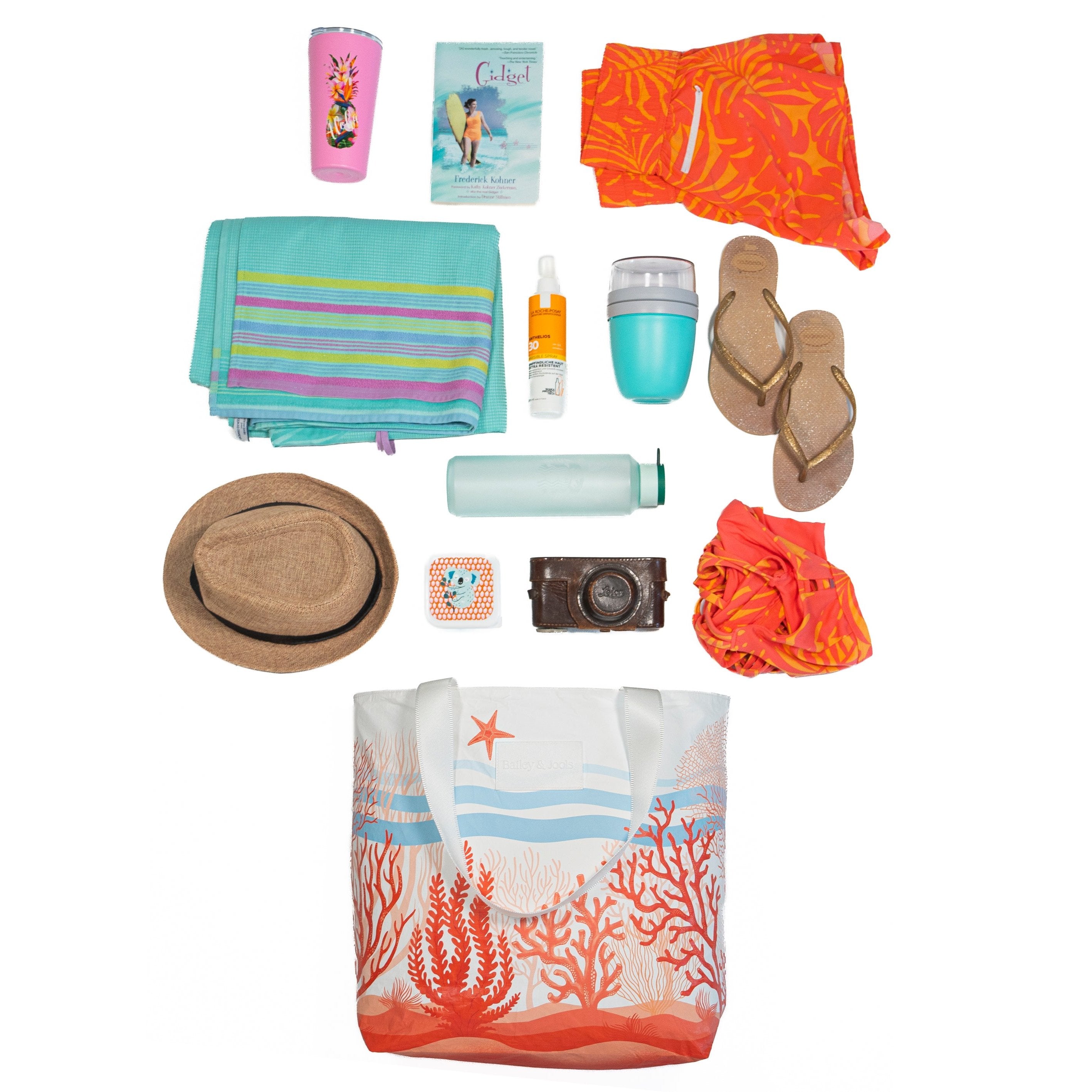 Set of 2: Coral Crush Daytripper + Mid Pouch