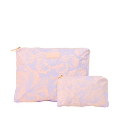 Pouch Set (Large + Mini) - Tropical Lavender