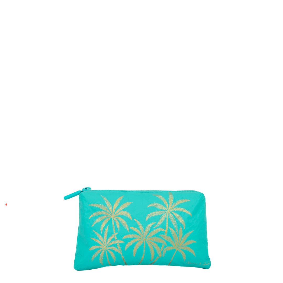 Pouch Set - Aqua Golden Palms